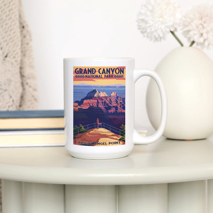 Grand Canyon National Park, Arizona, Bright Angel Point, Lantern Press Artwork, Ceramic Mug Mugs Lantern Press 