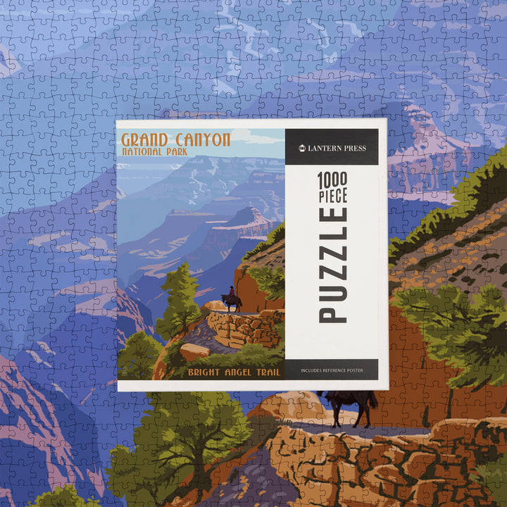 Grand Canyon National Park, Arizona, Bright Angel Trail, Jigsaw Puzzle Puzzle Lantern Press 