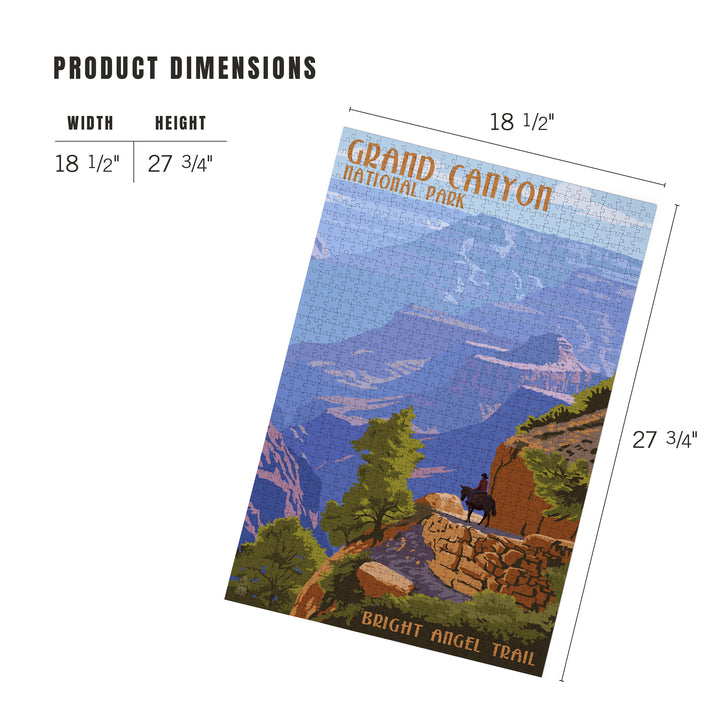 Grand Canyon National Park, Arizona, Bright Angel Trail, Jigsaw Puzzle Puzzle Lantern Press 