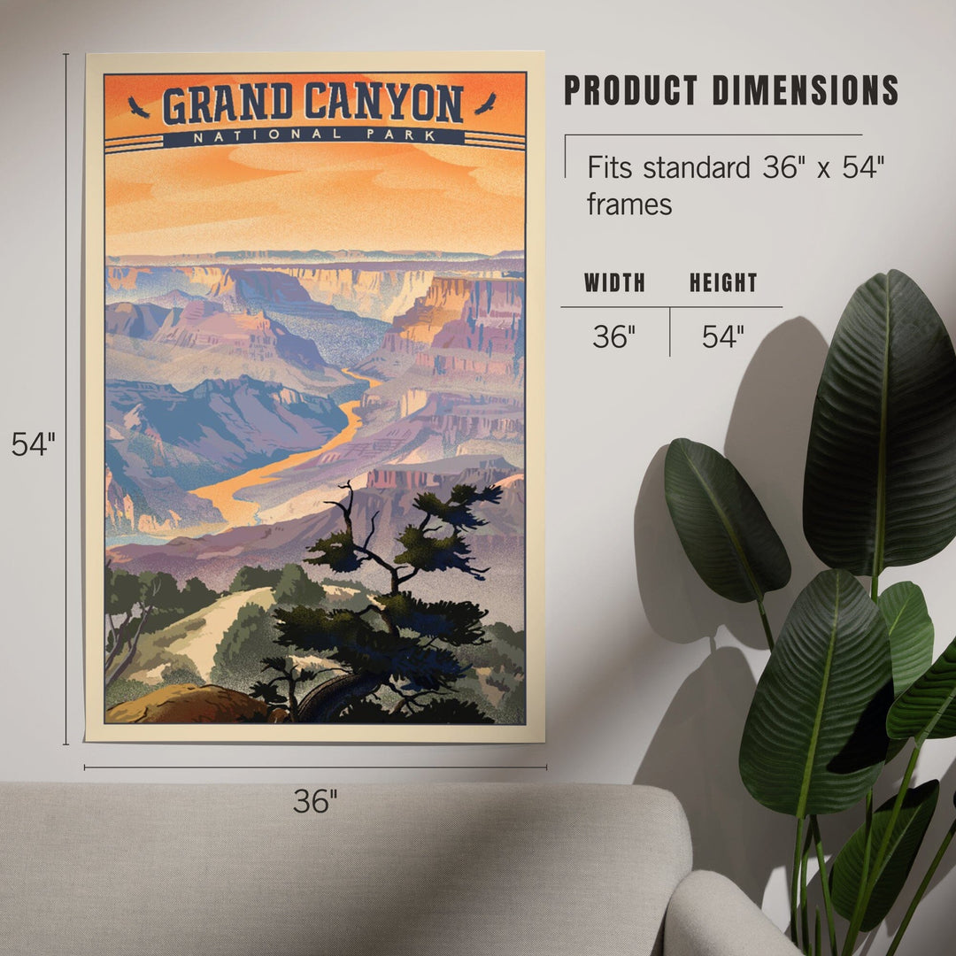 Grand Canyon National Park, Arizona, Desert View, Lithograph National Park Series, Art & Giclee Prints Art Lantern Press 