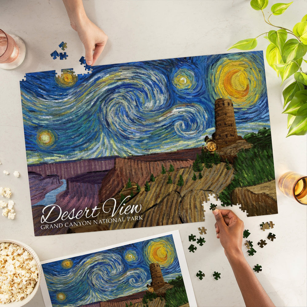 Grand Canyon National Park, Arizona, Desert View, Starry Night, Jigsaw Puzzle Puzzle Lantern Press 