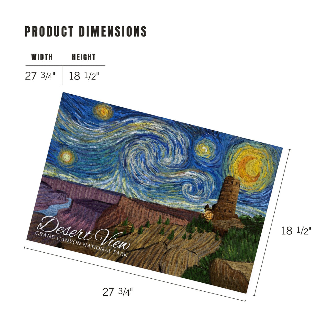 Grand Canyon National Park, Arizona, Desert View, Starry Night, Jigsaw Puzzle Puzzle Lantern Press 
