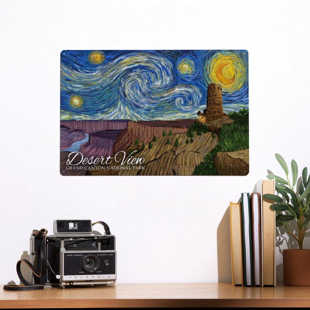 Grand Canyon National Park, Arizona, Desert View, Starry Night Metal Lantern Press 