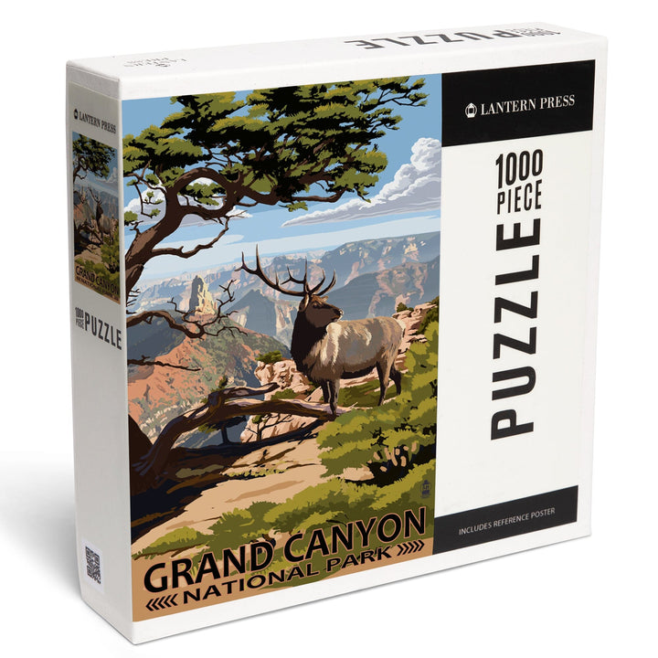 Grand Canyon National Park, Arizona, Elk and Point Imperial, Jigsaw Puzzle Puzzle Lantern Press 