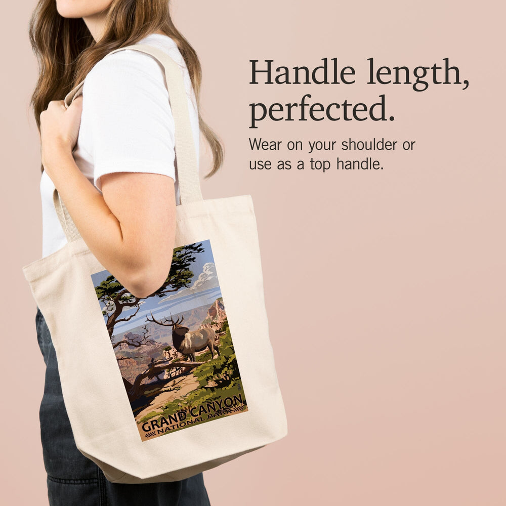 Grand Canyon National Park, Arizona, Elk and South Rim, Tote Bag Totes Lantern Press 