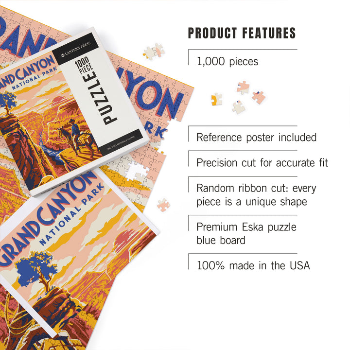 Grand Canyon National Park, Arizona, Explorer Series, Grand Canyon, Jigsaw Puzzle Puzzle Lantern Press 