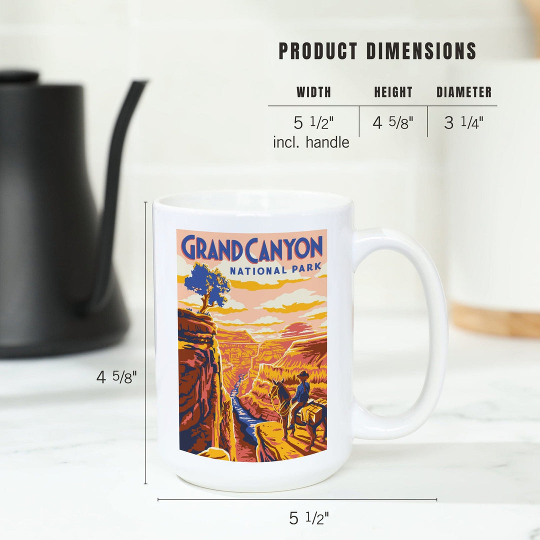 Grand Canyon National Park, Arizona, Explorer Series, Grand Canyon, Lantern Press Artwork, Ceramic Mug Mugs Lantern Press 