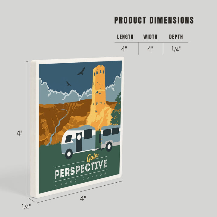 Grand Canyon National Park, Arizona, Gain Perspective, Vector Style, Coasters Coasters Lantern Press 