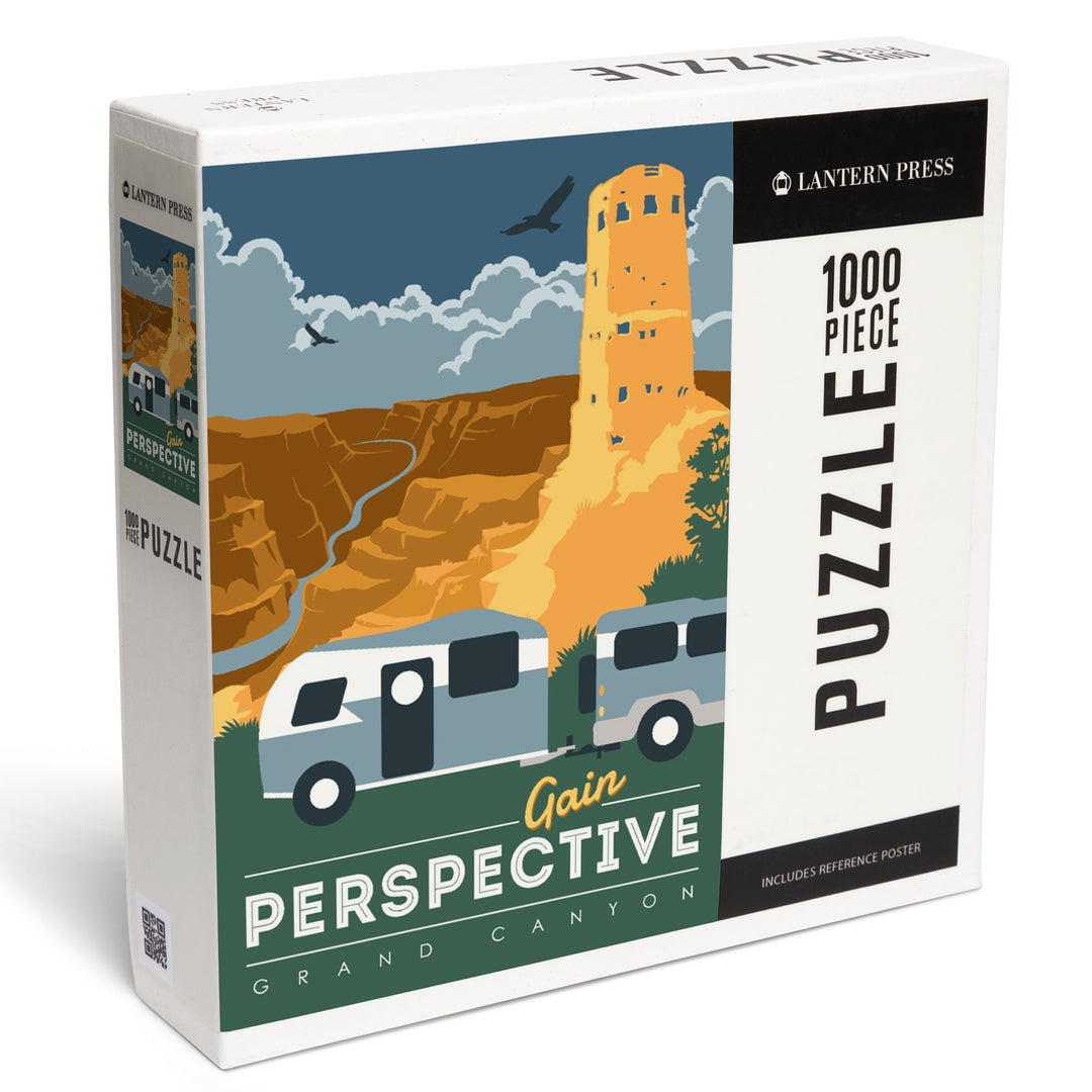 Grand Canyon National Park, Arizona, Gain Perspective, Vector Style, Jigsaw Puzzle Puzzle Lantern Press 