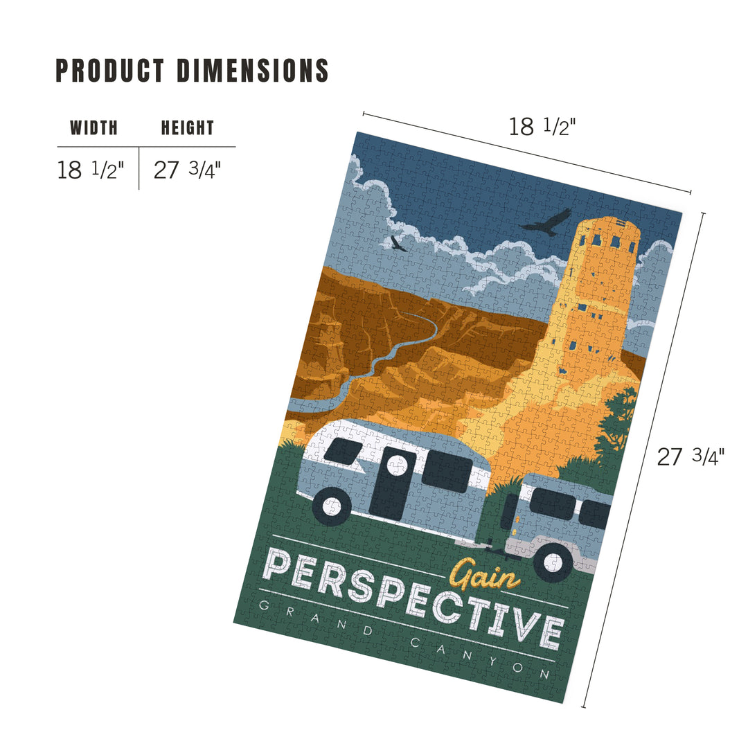 Grand Canyon National Park, Arizona, Gain Perspective, Vector Style, Jigsaw Puzzle Puzzle Lantern Press 