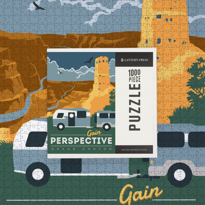 Grand Canyon National Park, Arizona, Gain Perspective, Vector Style, Jigsaw Puzzle Puzzle Lantern Press 