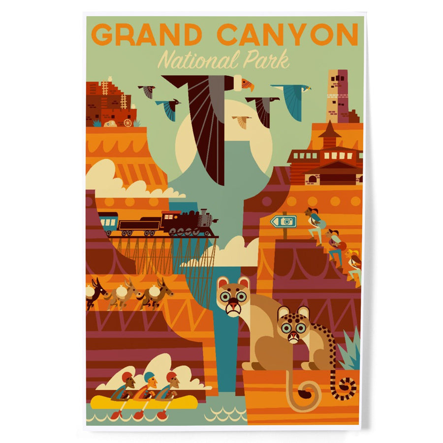 Grand Canyon National Park, Arizona, Geometric National Park Series, Art & Giclee Prints Art Lantern Press 