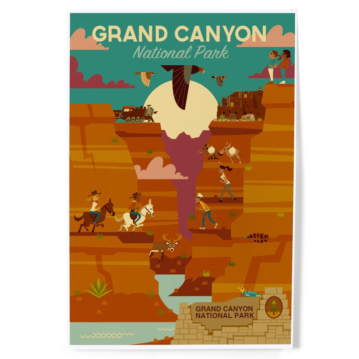 Grand Canyon National Park, Arizona, Geometric National Park Series, Art & Giclee Prints - Lantern Press