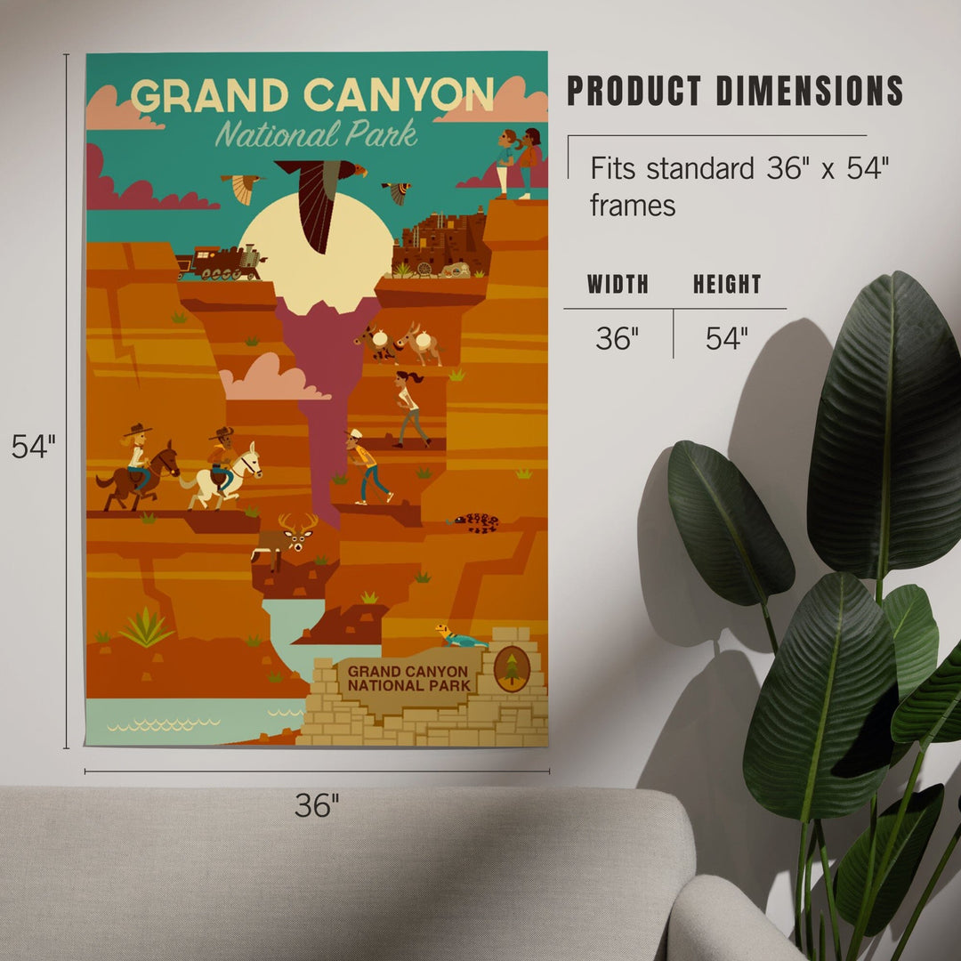 Grand Canyon National Park, Arizona, Geometric National Park Series, Art & Giclee Prints - Lantern Press