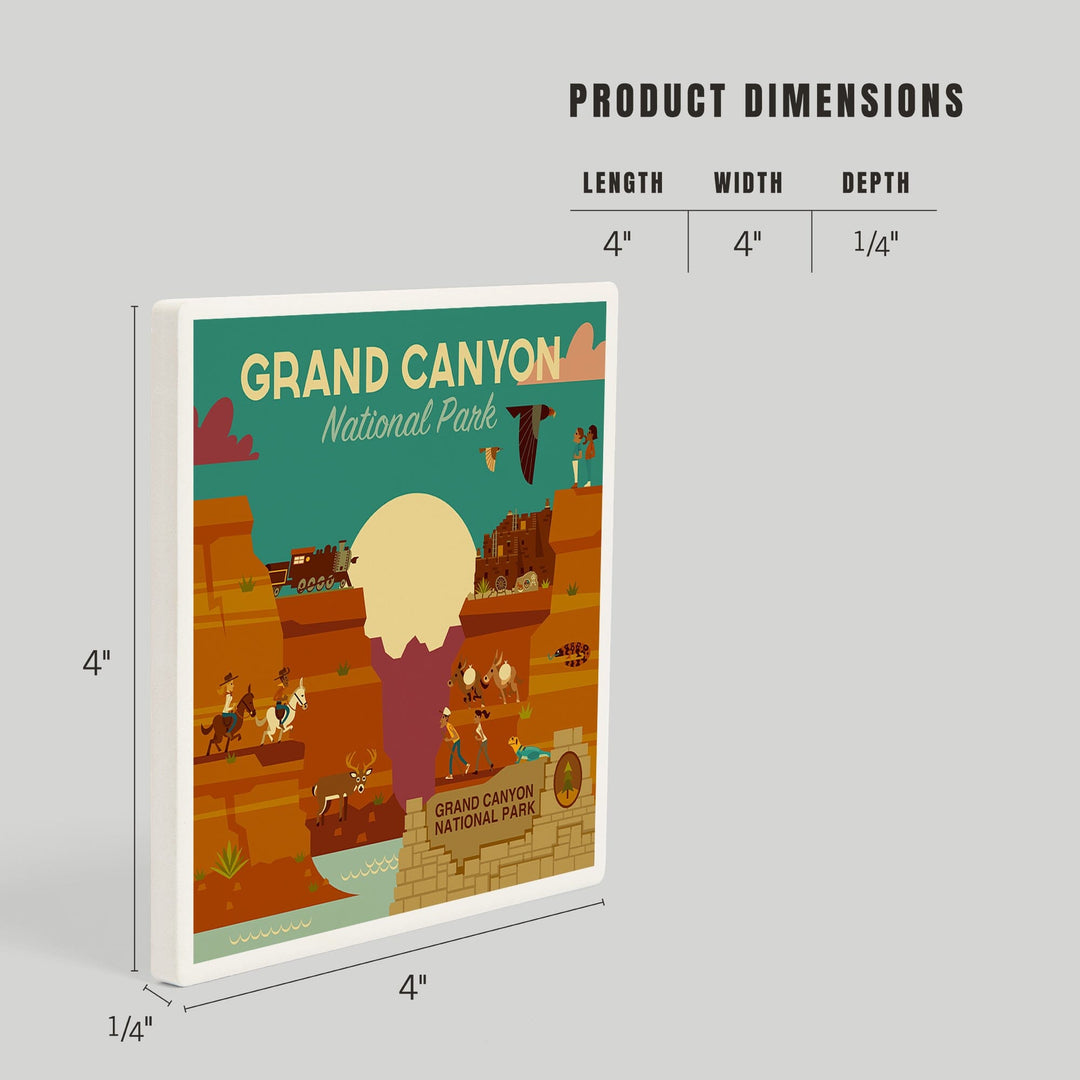 Grand Canyon National Park, Arizona, Geometric National Park Series, Coasters Coasters Lantern Press 
