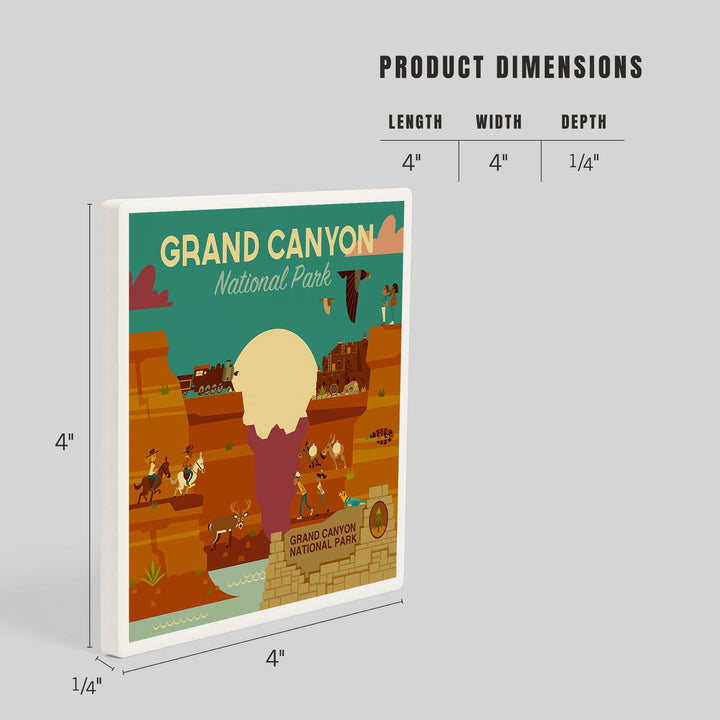 Grand Canyon National Park, Arizona, Geometric National Park Series, Coasters Coasters Lantern Press 