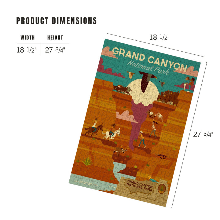 Grand Canyon National Park, Arizona, Geometric National Park Series, Jigsaw Puzzle Puzzle Lantern Press 