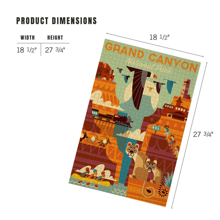 Grand Canyon National Park, Arizona, Geometric National Park Series, Jigsaw Puzzle Puzzle Lantern Press 