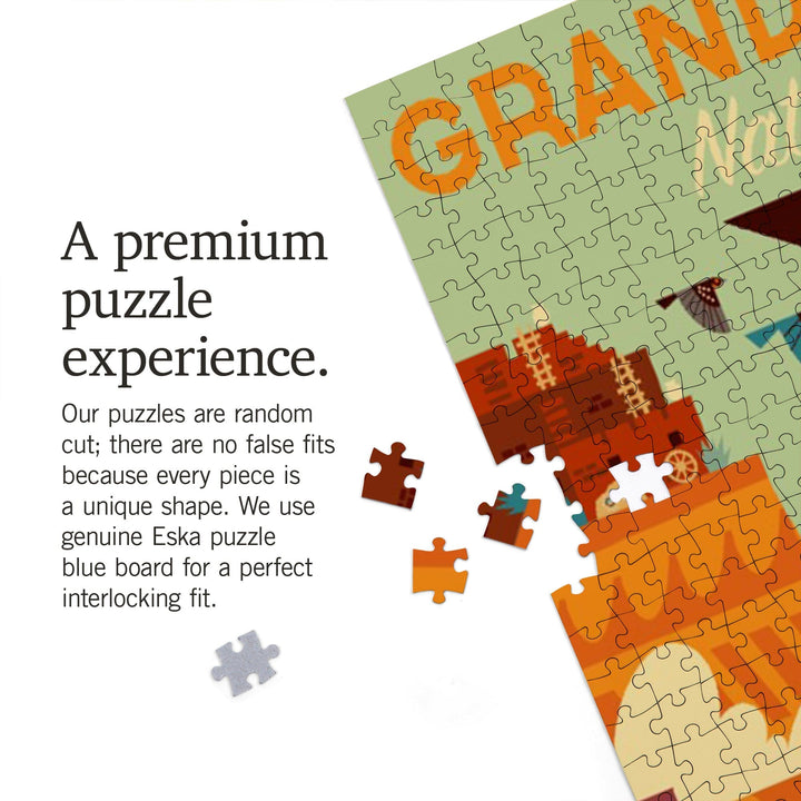 Grand Canyon National Park, Arizona, Geometric National Park Series, Jigsaw Puzzle Puzzle Lantern Press 