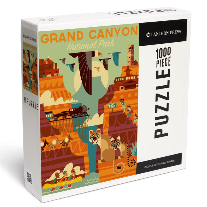 Grand Canyon National Park, Arizona, Geometric National Park Series, Jigsaw Puzzle Puzzle Lantern Press 