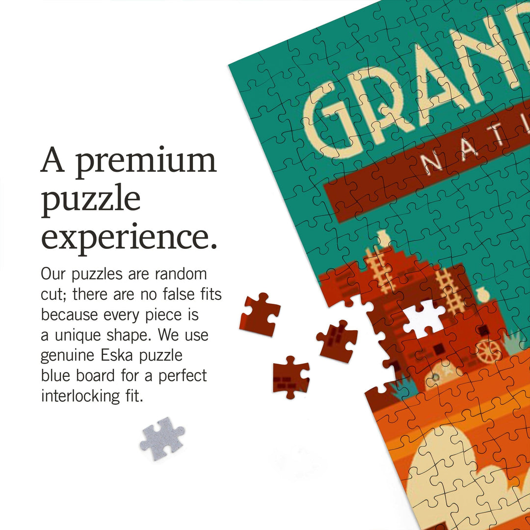 Grand Canyon National Park, Arizona, Geometric, Simple Day Scene, Jigsaw Puzzle Puzzle Lantern Press 