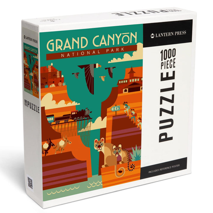 Grand Canyon National Park, Arizona, Geometric, Simple Day Scene, Jigsaw Puzzle Puzzle Lantern Press 