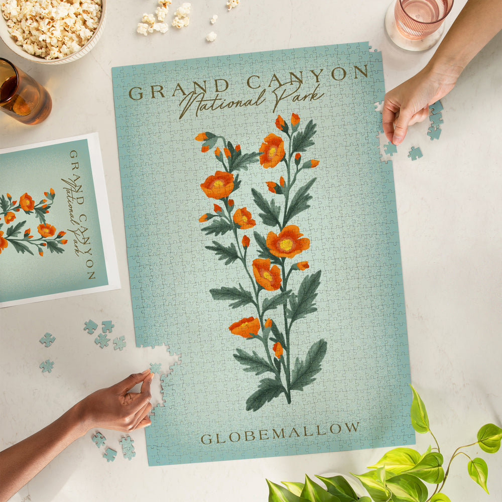 Grand Canyon National Park, Arizona, Globemallow, Vintage Flora, Jigsaw Puzzle Puzzle Lantern Press 