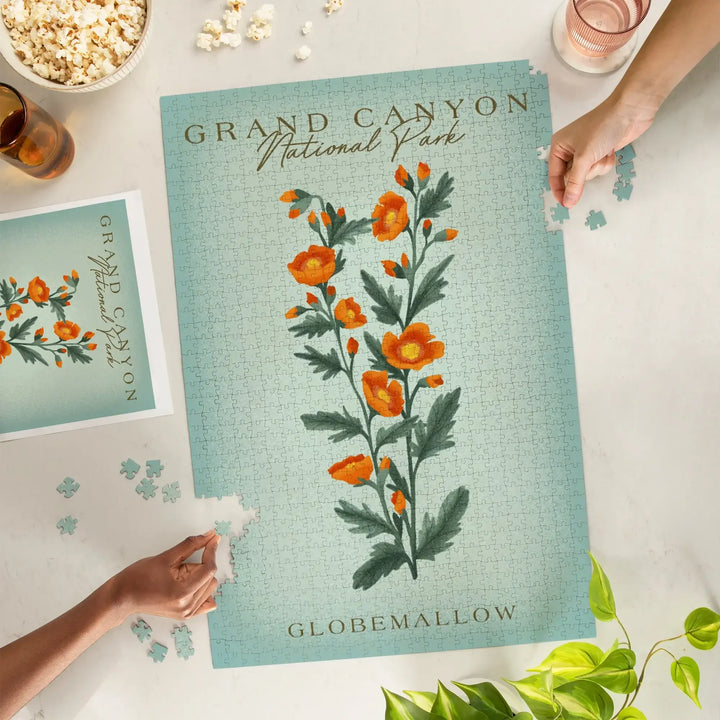 Grand Canyon National Park, Arizona, Globemallow, Vintage Flora, Jigsaw Puzzle Puzzle Lantern Press 