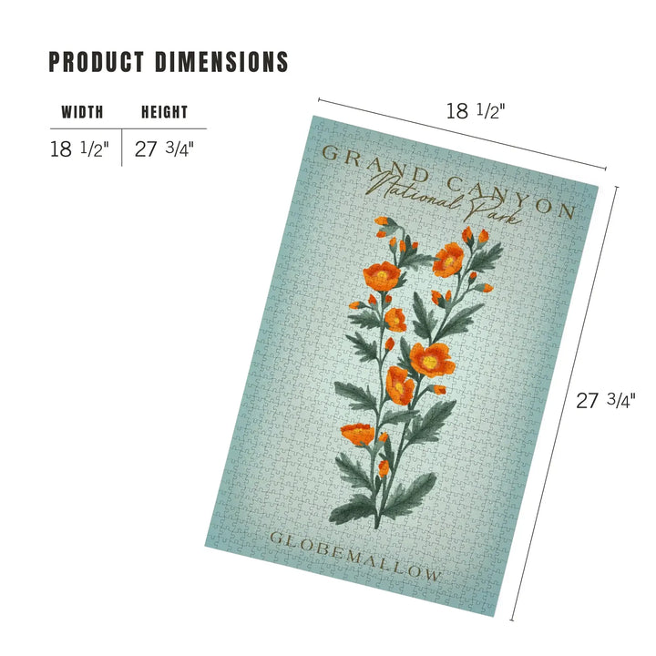 Grand Canyon National Park, Arizona, Globemallow, Vintage Flora, Jigsaw Puzzle Puzzle Lantern Press 