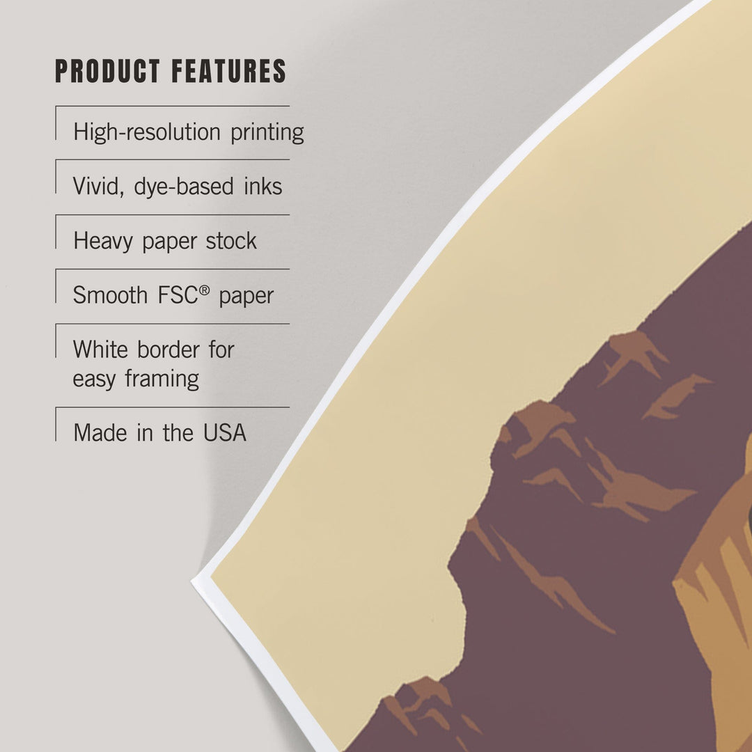 Grand Canyon National Park, Arizona, Go Explore, Backpacker, Vector Style, Art & Giclee Prints Art Lantern Press 