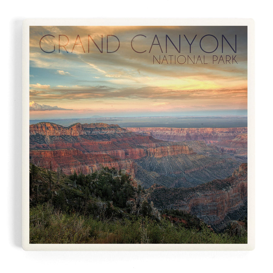 Grand Canyon National Park, Arizona, Hazy Canyon View, Coasters Coasters Lantern Press 