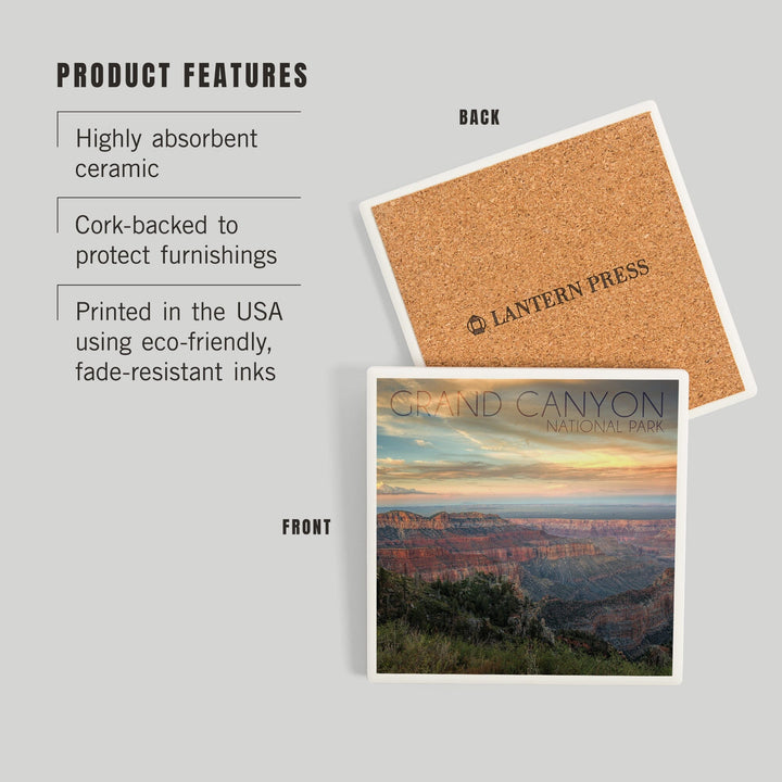 Grand Canyon National Park, Arizona, Hazy Canyon View, Coasters Coasters Lantern Press 