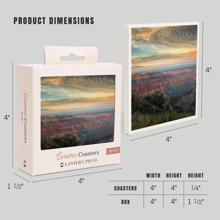 Grand Canyon National Park, Arizona, Hazy Canyon View, Coasters Coasters Lantern Press 