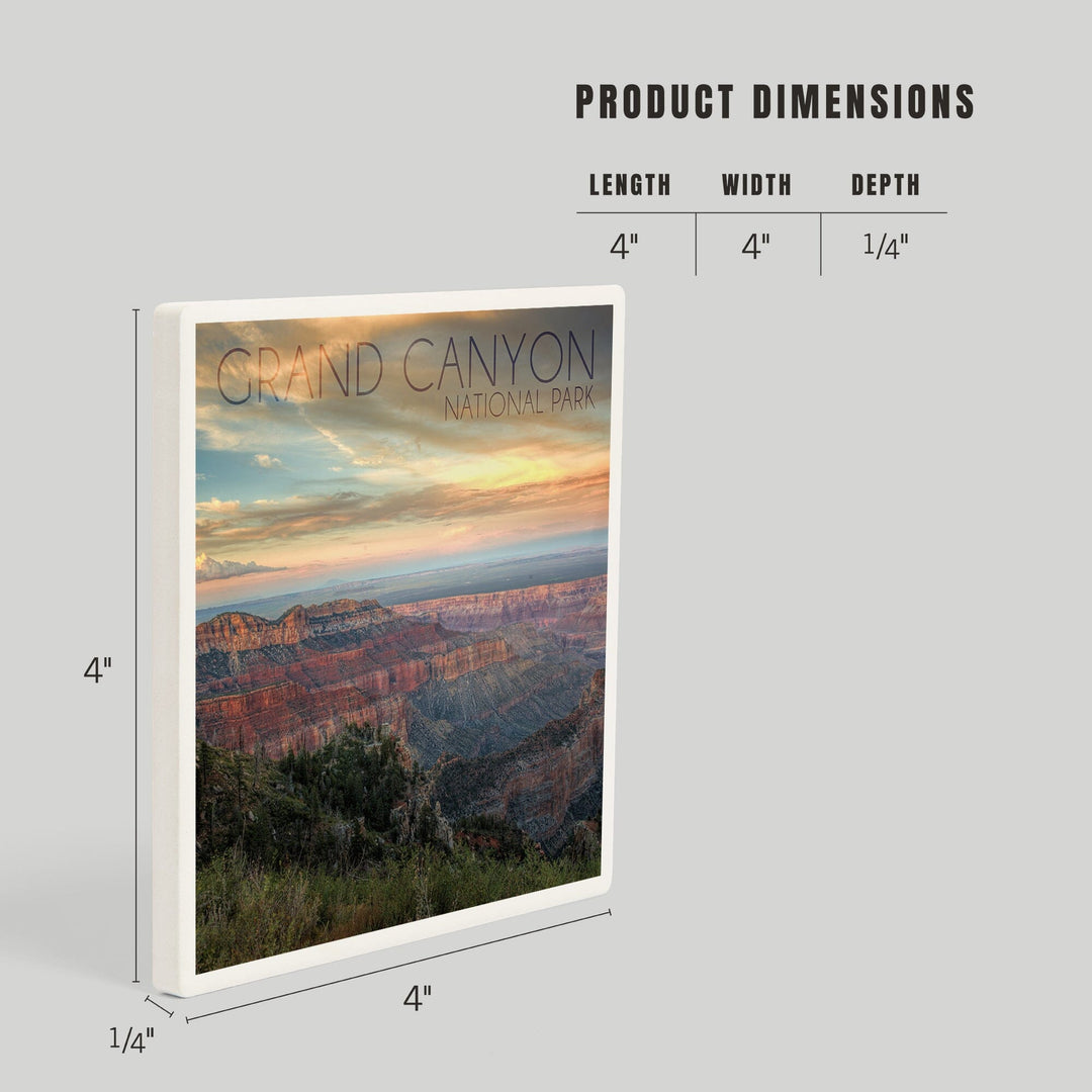 Grand Canyon National Park, Arizona, Hazy Canyon View, Coasters Coasters Lantern Press 