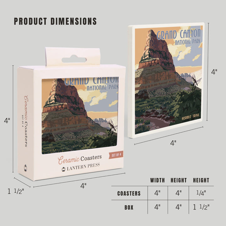Grand Canyon National Park, Arizona, Hermit Trail, Coasters Coasters Lantern Press 