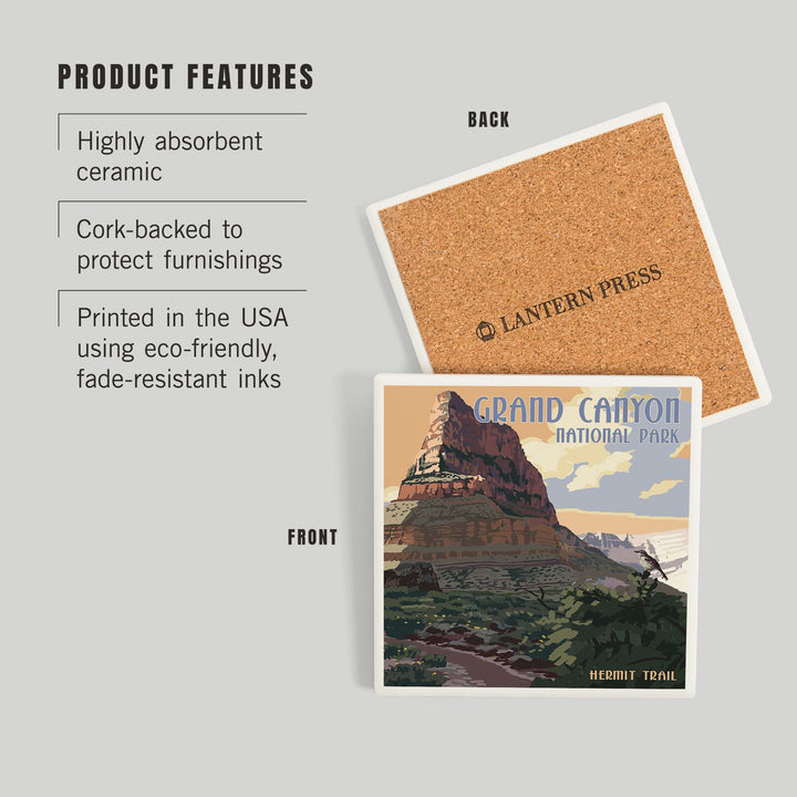 Grand Canyon National Park, Arizona, Hermit Trail, Coasters Coasters Lantern Press 