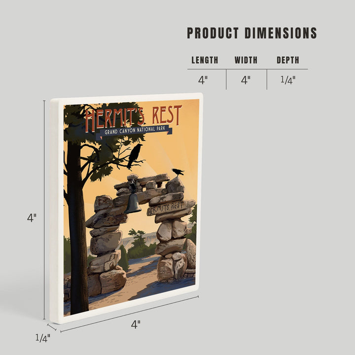 Grand Canyon National Park, Arizona, Hermits Rest, Lithograph National Park Series, Coasters Coasters Lantern Press 