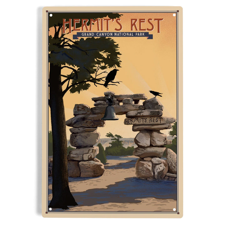 Grand Canyon National Park, Arizona, Hermits Rest, Lithograph National Park Series, Metal Signs Metal Lantern Press 