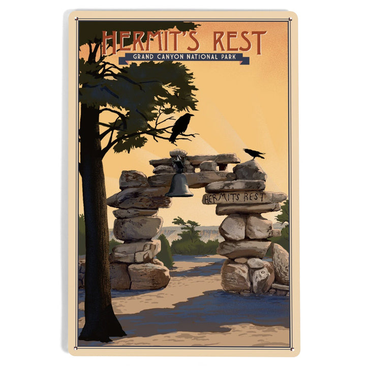 Grand Canyon National Park, Arizona, Hermits Rest, Lithograph National Park Series, Metal Signs Metal Lantern Press 