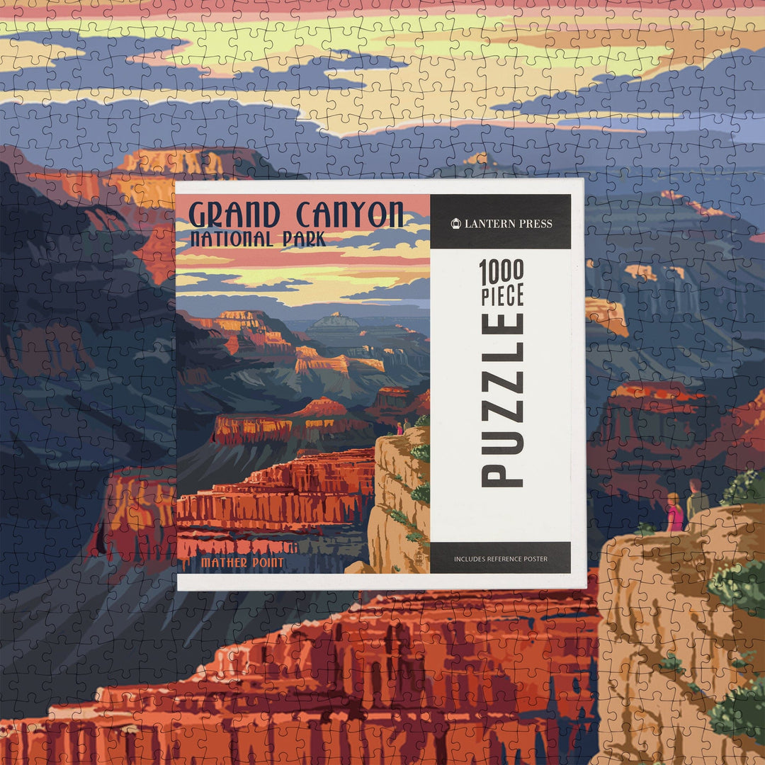 Grand Canyon National Park, Arizona, Mather Point, Jigsaw Puzzle Puzzle Lantern Press 