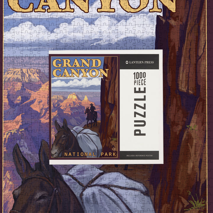 Grand Canyon National Park, Arizona, Mule Train, Jigsaw Puzzle Puzzle Lantern Press 