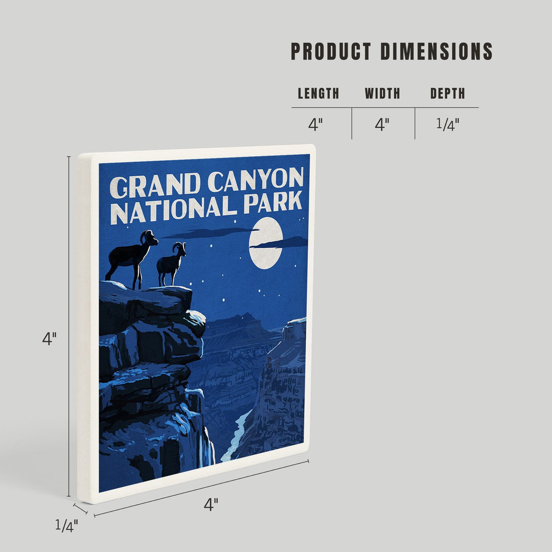 Grand Canyon National Park, Arizona, Night Scene, Coasters Coasters Lantern Press 