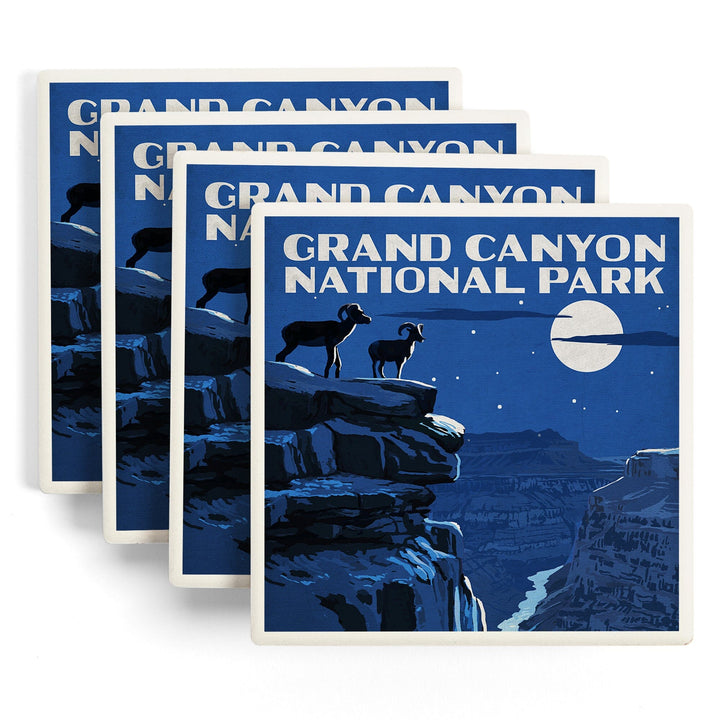 Grand Canyon National Park, Arizona, Night Scene, Coasters Coasters Lantern Press 