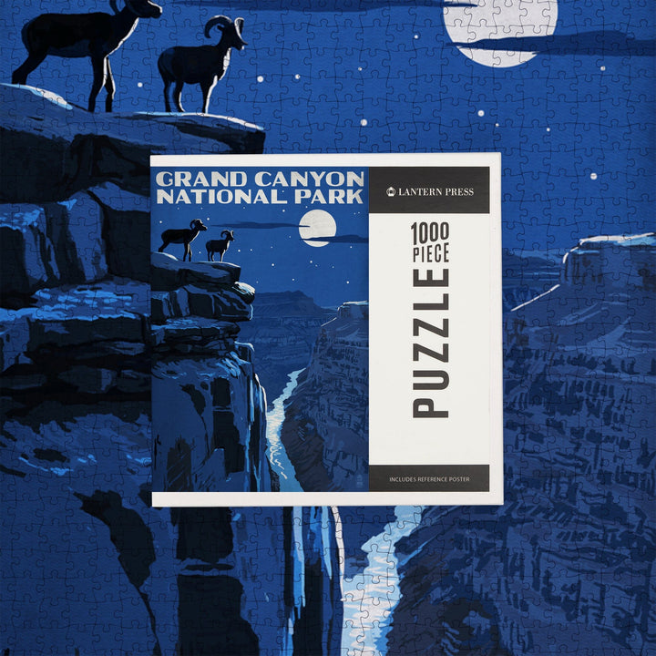Grand Canyon National Park, Arizona, Night Scene, Jigsaw Puzzle Puzzle Lantern Press 