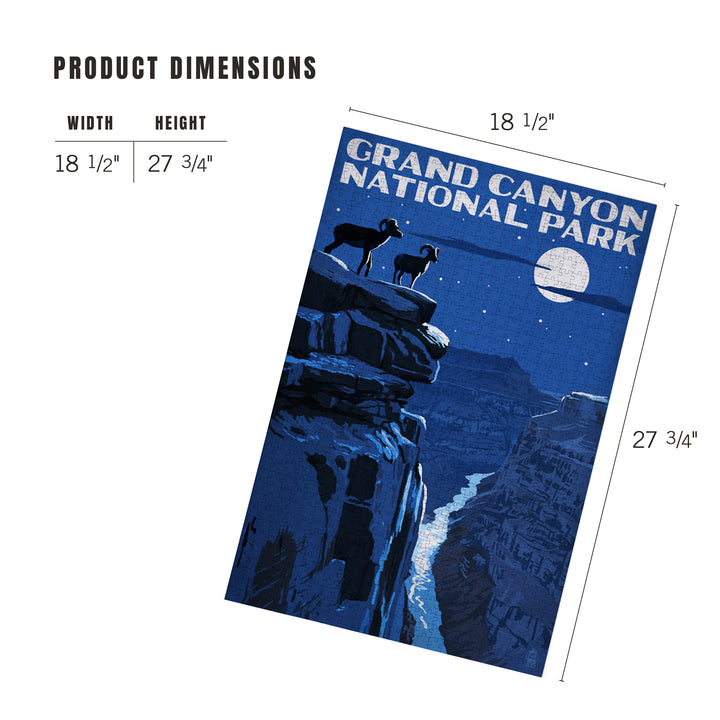 Grand Canyon National Park, Arizona, Night Scene, Jigsaw Puzzle Puzzle Lantern Press 