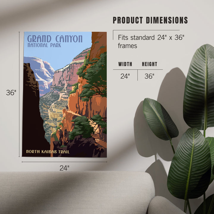 Grand Canyon National Park, Arizona, North Kaibab Trail, Art & Giclee Prints Art Lantern Press 