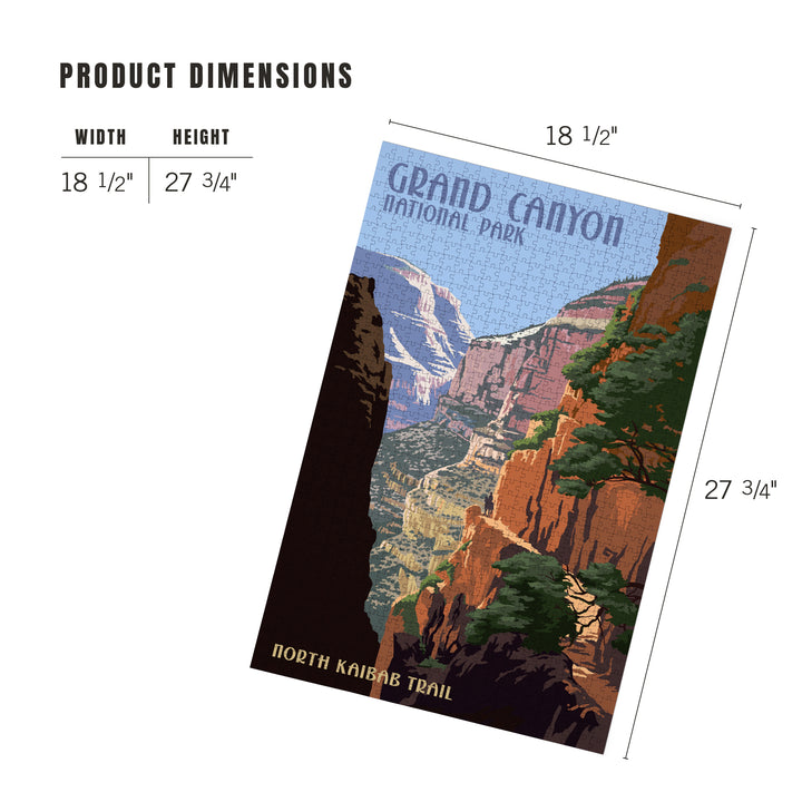 Grand Canyon National Park, Arizona, North Kaibab Trail, Jigsaw Puzzle Puzzle Lantern Press 