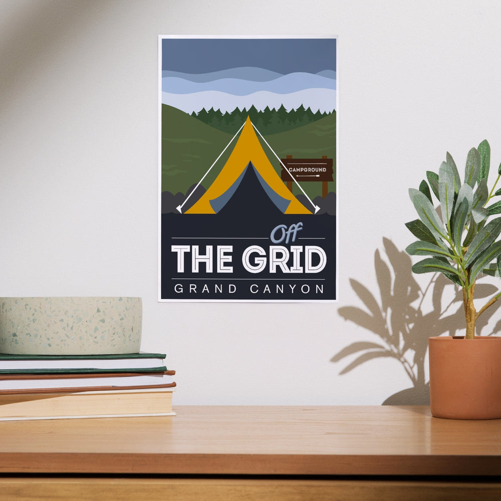 Grand Canyon National Park, Arizona, Off the Grid (Tent), Discover, Vector, Art & Giclee Prints Art Lantern Press 