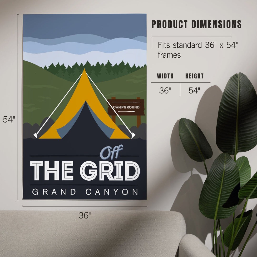 Grand Canyon National Park, Arizona, Off the Grid (Tent), Discover, Vector, Art & Giclee Prints Art Lantern Press 