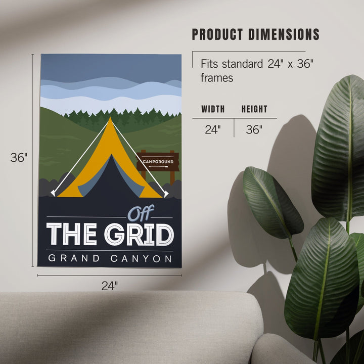 Grand Canyon National Park, Arizona, Off the Grid (Tent), Discover, Vector, Art & Giclee Prints Art Lantern Press 